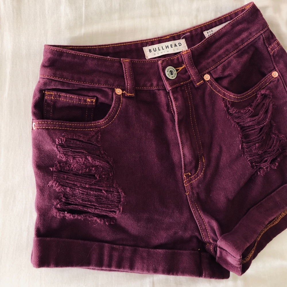 Pacsun burgundy mom shorts